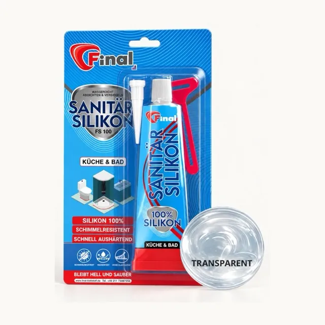 FINAL Sanitär Silikon, transparent, Tube 50 ml